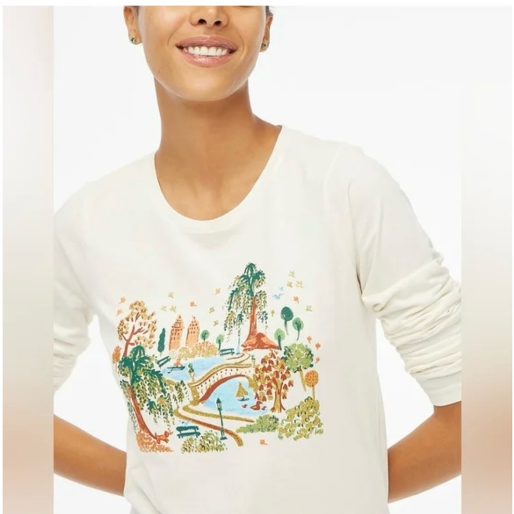 J. Crew Cream Collector Tee -Fall in Central Park